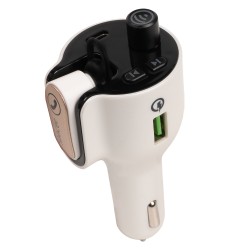 MODULATOR AUTO FM SPACER cu casca Bluetooth 5.0, 1xUSB QC3.0 + Type-C; 1xUSB max. 5V/3.1A, earphone 30mAh, 12V-24V, max. 10-15m,