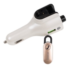 MODULATOR AUTO FM SPACER cu casca Bluetooth 5.0, 1xUSB QC3.0 + Type-C; 1xUSB max. 5V/3.1A, earphone 30mAh, 12V-24V, max. 10-15m,