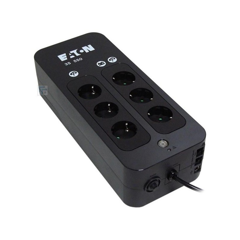 UPS Eaton, Offline, Tower, 330 W, fara AVR, Schuko x 6, LED, back-up 1 - 10 min. "3S550D" (timbru verde 11 lei)