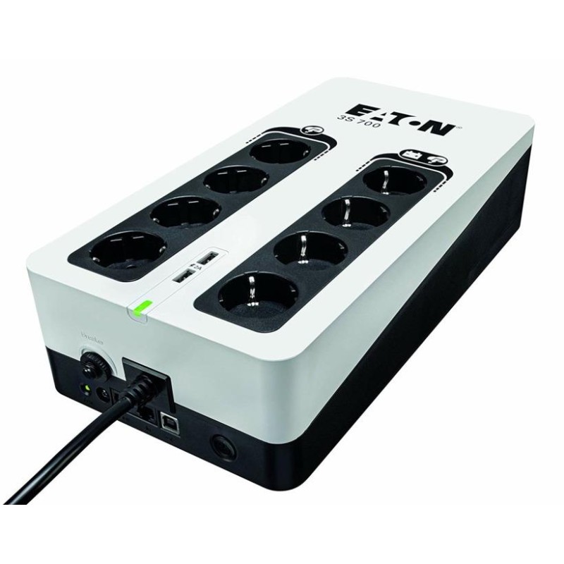 UPS Eaton, Offline, Tower, 420 W, fara AVR, Schuko x 8, LED, back-up 1 - 10 min. "3S700D" (timbru verde 11 lei)