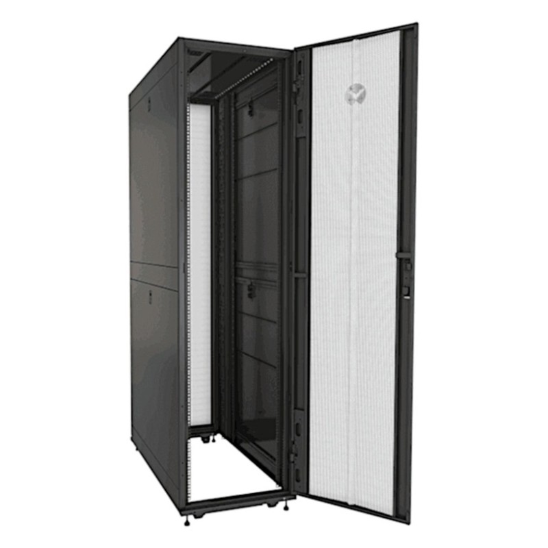Rack 42U 1998mm Hx800mm Wx 115mm D with 77% Perforated Locking Front Door,77% Perforated Split Locking Rear Doors,pair 19" Mount