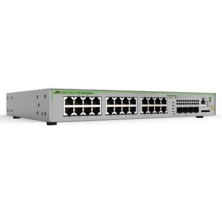 SWITCH Allied Telesis, Gigabit x 24, SFP x 4, managed, rackabil, carcasa metalica, "AT-GS970M/28-50" (timbru verde 2 lei)