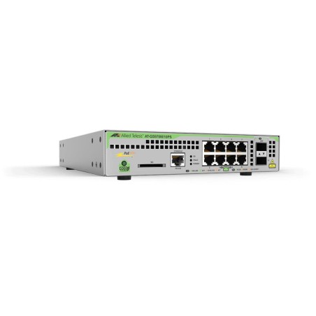 SWITCH. PoE Allied Telesis, port Gigabit x 8, SFP SFP x 2, managed, rackabil, carcasa metalica, "AT-GS970M/10PS-50" (timbru verd
