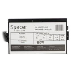 SURSA SPACER BZCO-550 80+ Bronze compatible, 550w, fan 120mm, MB (20+4) x1, CPU (4+4) x2, PCI-E (6+2) x2, SATA x6, Molex x3, *re