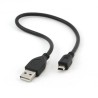 CABLU alimentare si date GEMBIRD, pt. smartphone, USB 2.0 (T) la Mini-USB 2.0 (T), 30cm, conectori auriti, negru, "CCP-USB2-AM5P