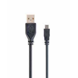 CABLU alimentare si date GEMBIRD, pt. smartphone, USB 2.0 (T) la Mini-USB 2.0 (T), 30cm, conectori auriti, negru, "CCP-USB2-AM5P