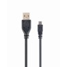 CABLU alimentare si date GEMBIRD, pt. smartphone, USB 2.0 (T) la Mini-USB 2.0 (T), 30cm, conectori auriti, negru, "CCP-USB2-AM5P