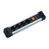 PRELUNGITOR Bachmann, Schuko x 4, conectare prin Schuko (T), cablu 2 m, protectie copii, negru | argintiu, "B330.100R" (timbru v