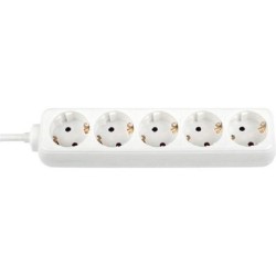 PRELUNGITOR Bachmann, Schuko x 5, conectare prin Schuko (T), cablu 5 m, fara protectie, alb, "B3812525" (timbru verde 0.18 lei)