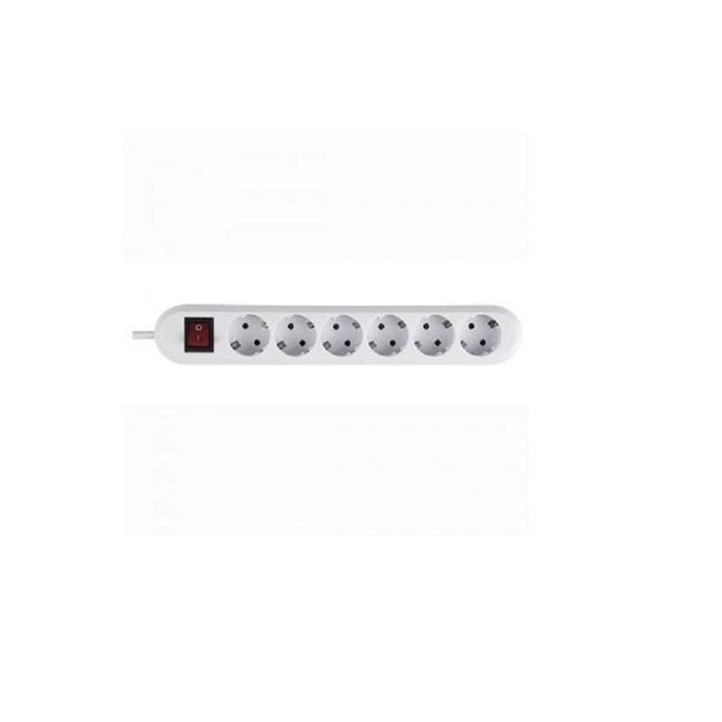PRELUNGITOR Bachmann, Schuko x 6, conectare prin Schuko (T), cablu 1.5 m, protectie supratensiune, alb, "BM-381.250KR" (timbru v