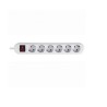 PRELUNGITOR Bachmann, Schuko x 6, conectare prin Schuko (T), cablu 1.5 m, protectie supratensiune, alb, "BM-381.250KR" (timbru v