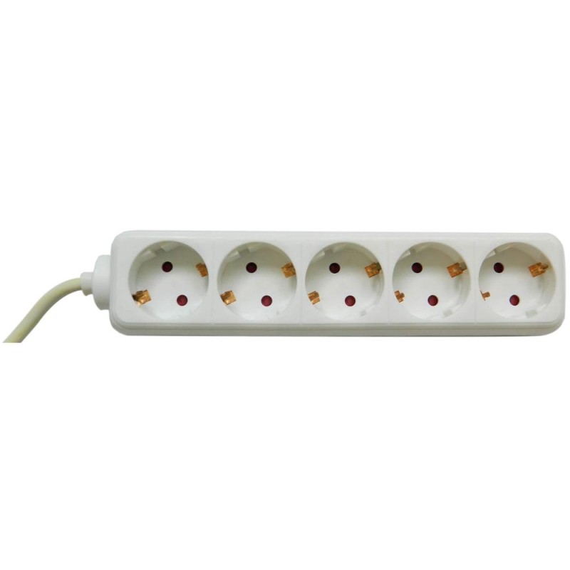 PRELUNGITOR Bachmann, Schuko x 5, 10A, conectare prin Schuko (T), cablu 1.5 m, fara protectie, alb, "BM-3812500" (timbru verde 0