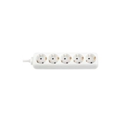PRELUNGITOR Bachmann, Schuko x 5, 10A, conectare prin Schuko (T), cablu 1.5 m, fara protectie, alb, "BM-3812500" (timbru verde 0