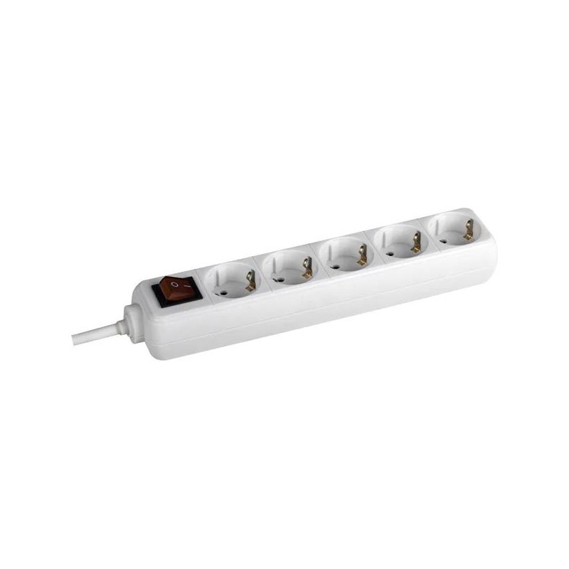 PRELUNGITOR Bachmann, Schuko x 5, conectare prin Schuko (T), cablu 1.5 m, fara protectie, alb, "BM-3812545" (timbru verde 0.18 l
