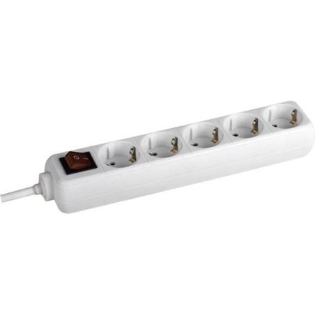 PRELUNGITOR Bachmann, Schuko x 5, conectare prin Schuko (T), cablu 1.5 m, fara protectie, alb, "BM-3812545" (timbru verde 0.18 l