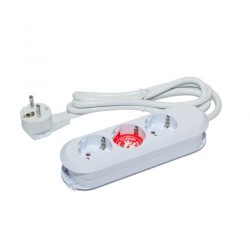 PRELUNGITOR Bachmann, Schuko x 3, conectare prin Schuko (T), cablu 1.5 m, protectie copii, alb, "BM-387.270R" (timbru verde 0.18