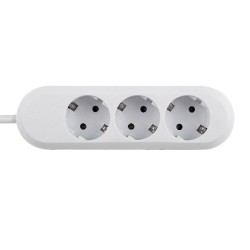 PRELUNGITOR Bachmann, Schuko x 3, conectare prin Schuko (T), cablu 3 m, fara protectie, alb, "BM-387.271R" (timbru verde 0.18 le