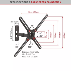 Barkan TV Wall Mount Full Motion 13"-65" "BM331"