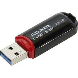 MEMORIE USB 3.2 ADATA 64 GB, cu capac, carcasa plastic, negru, "AUV150-64G-RBK" (timbru verde 0.03 lei)