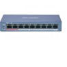SWITCH. PoE Hikvision, port 10/100 x 8, carcasa metalica, "DS-3E0109P-E/M(B)" (timbru verde 2 lei)