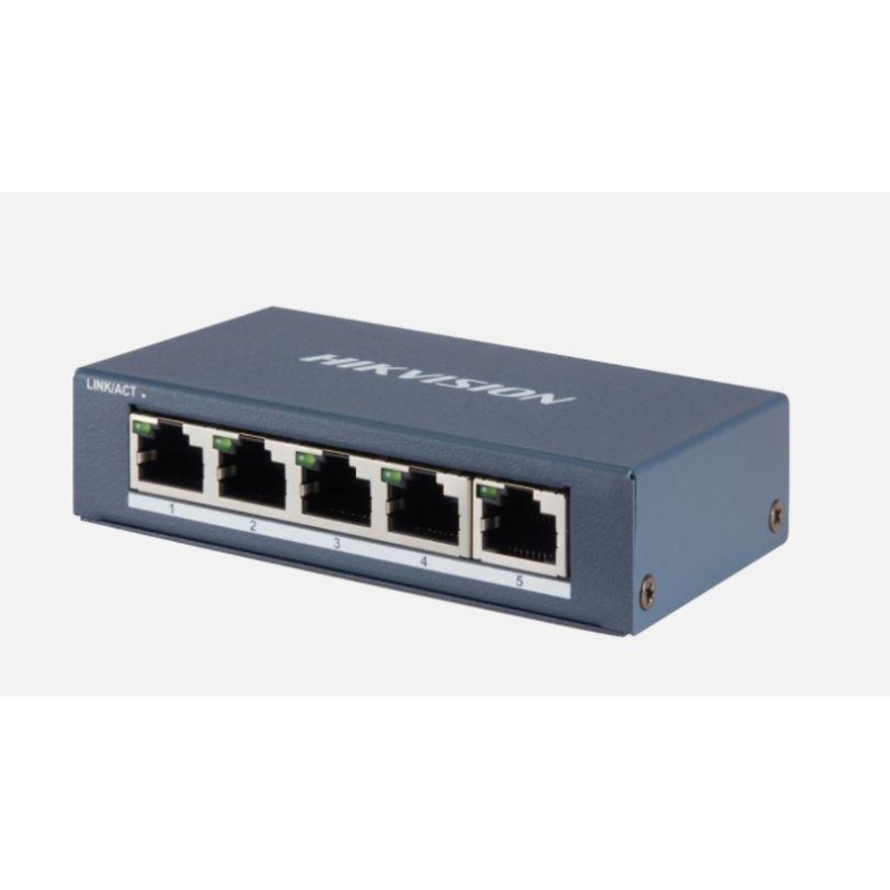 SWITCH Hikvision, Gigabit x 5, carcasa metalica, "DS-3E0505-E" (timbru verde 2 lei)