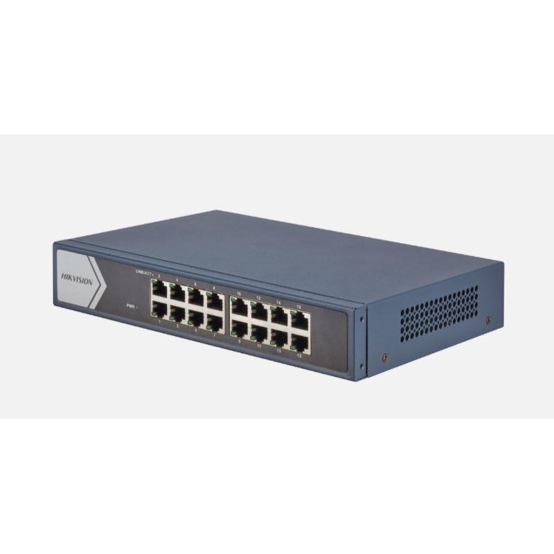 SWITCH Hikvision, Gigabit x 16, carcasa metalica, "DS-3E0516-E(B)" (timbru verde 2 lei)
