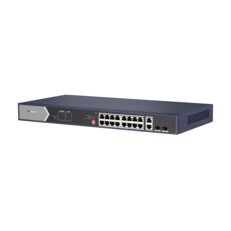 SWITCH. PoE Hikvision, port Gigabit x 16, SFP SFP x 2, rackabil, carcasa metalica, "DS-3E0520HP-E" (timbru verde 2 lei)