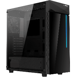 CARCASA GIGABYTE Middle Tower, ATX, "C200 GLASS", fara sursa, sticla securizata, fan x 1, USB 3.0 x 2, Jack 3.5 mm x 2, mesh pt.