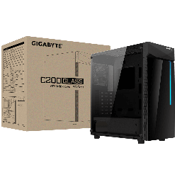 CARCASA GIGABYTE Middle Tower, ATX, "C200 GLASS", fara sursa, sticla securizata, fan x 1, USB 3.0 x 2, Jack 3.5 mm x 2, mesh pt.