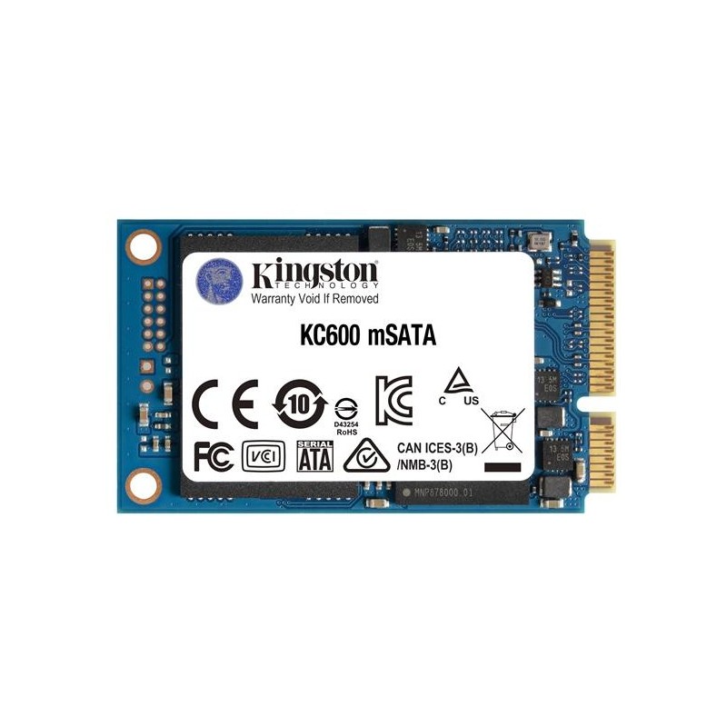 SSD KINGSTON SKC600MS, 1TB, mSATA, S-ATA 3, 3D TLC Nand, R/W: 550/520 MB/s, "SKC600MS/1024G"