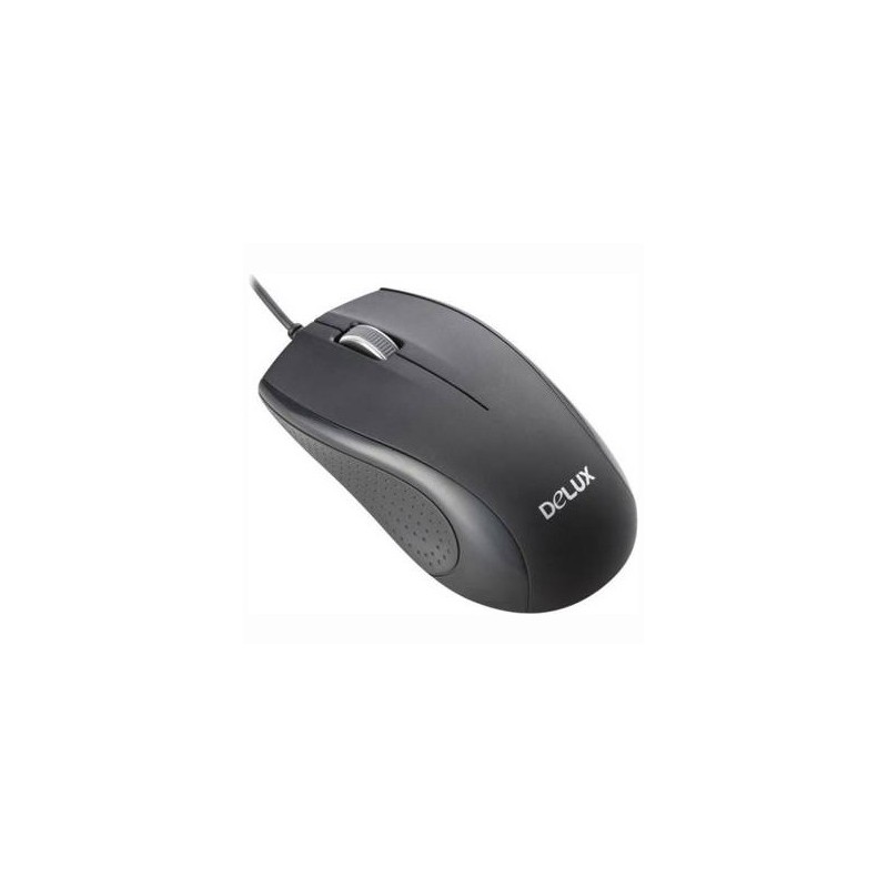 MOUSE DELUX, PC sau NB, cu fir, USB, optic, 800 dpi, butoane/scroll 3/1, , negru, "DLM-136BU" (timbru verde 0.18 lei)