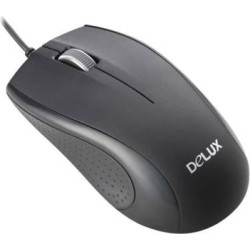MOUSE DELUX, PC sau NB, cu fir, USB, optic, 800 dpi, butoane/scroll 3/1, , negru, "DLM-136BU" (timbru verde 0.18 lei)