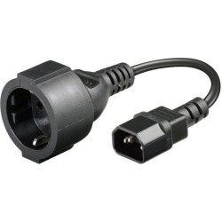 CABLU alimentare GEMBIRD adaptor intrare C14 (tata) la iesire Schuko (mama), 10A, bulk, black, "PC-SFC14M-01" (timbru verde 0.18