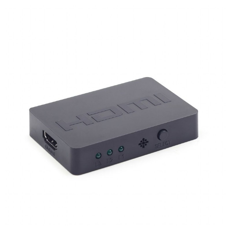 SWITCH video GEMBIRD, switch 3 device la 1 Monitor, conector 1: HDMI (M) x 3; conector 2: HDMI (M), "DSW-HDMI-34" (timbru verde 