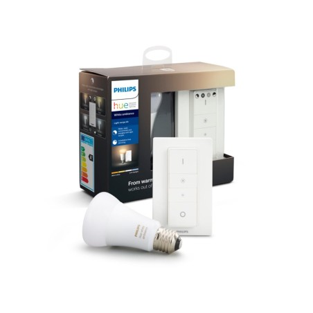 BEC cu intrerupator smart LED Philips, soclu E27, putere 8.5 W, forma spot, lumina toate nuantele de alb, alimentare 220 - 240 V