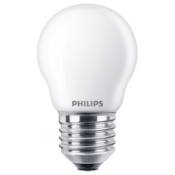 BEC LED Philips, soclu E27, putere 4.3W, forma clasic, lumina alb calda, alimentare 220 - 240 V, "000008718699763473" (timbru ve