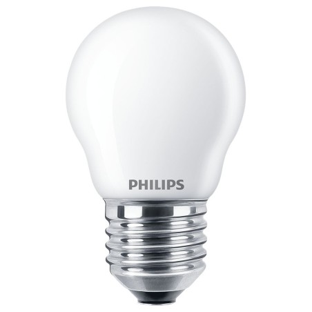 BEC LED Philips, soclu E27, putere 4.3W, forma clasic, lumina alb calda, alimentare 220 - 240 V, "000008718699763473" (timbru ve
