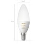 SET 2 becuri smart LED Philips, soclu E14, putere 5.2W, forma lumanare, lumina toate nuantele de alb, alimentare 220 - 240 V, "0