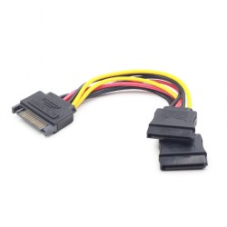 Cablu Alimentare splitter SATA, 0.15 m, Gembird "CC-SATAM2F-01" (timbru verde 0.08 lei)