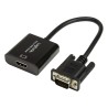 CABLU video LOGILINK,adaptor VGA(T)+Jack 3.5mm(T) la HDMI(M),15cm,rezolutie Full HD(1920x1080)60Hz,conecteaza placa video cu VGA