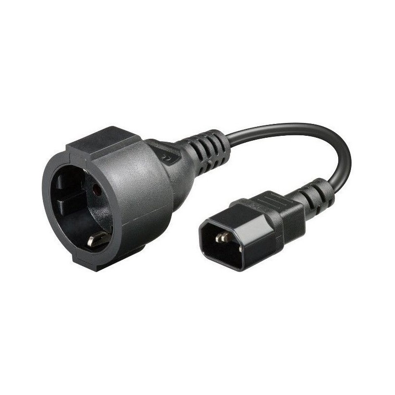CABLU alimentare GEMBIRD adaptor intrare C14 (tata) la iesire Schuko (mama), 10A, bulk, black, "PC-SFC14M-01" (timbru verde 0.18
