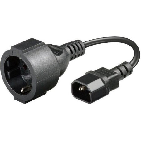 CABLU alimentare GEMBIRD adaptor intrare C14 (tata) la iesire Schuko (mama), 10A, bulk, black, "PC-SFC14M-01" (timbru verde 0.18