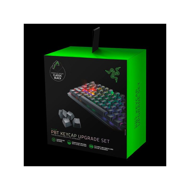 Razer PBT Keycap Upgrade Set Classic Bk "RC21-01490100-R3M1" (timbru verde 0.8 lei)