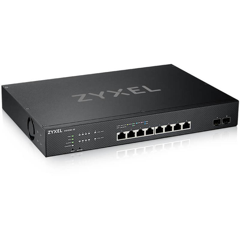 SWITCH ZyXel, Gigabit x 10, SFP+ x 2, managed, rackabil, carcasa metalica, "XS1930-10-ZZ0101F" (timbru verde 2 lei)