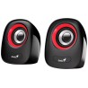 BOXE GENIUS 2.0, RMS:  6W (2 x 3W), USB power, red, "SP-Q160" "31730027401" (timbru verde 0.8 lei)