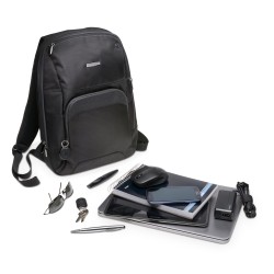 RUCSAC KENSINGTON, pt. notebook de max. 14 inch, 1 compartiment, buzunar frontal x 2 | buzunar lateral, waterproof, nylon, negru