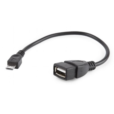 CABLU adaptor OTG GEMBIRD, pt. smartphone, Micro-USB 2.0 (T) la USB 2.0 (M), 15cm, asigura conectarea telef. la o tastatura, mou
