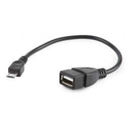 CABLU adaptor OTG GEMBIRD, pt. smartphone, Micro-USB 2.0 (T) la USB 2.0 (M), 15cm, asigura conectarea telef. la o tastatura, mou