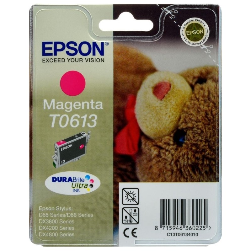 Cartus Cerneala Original Epson Magenta, T0613, pentru D88|D68PE|DX4800|DX4850|DX4200|DX4250|DX3800|DX3851,  , (timbru verde 0.15