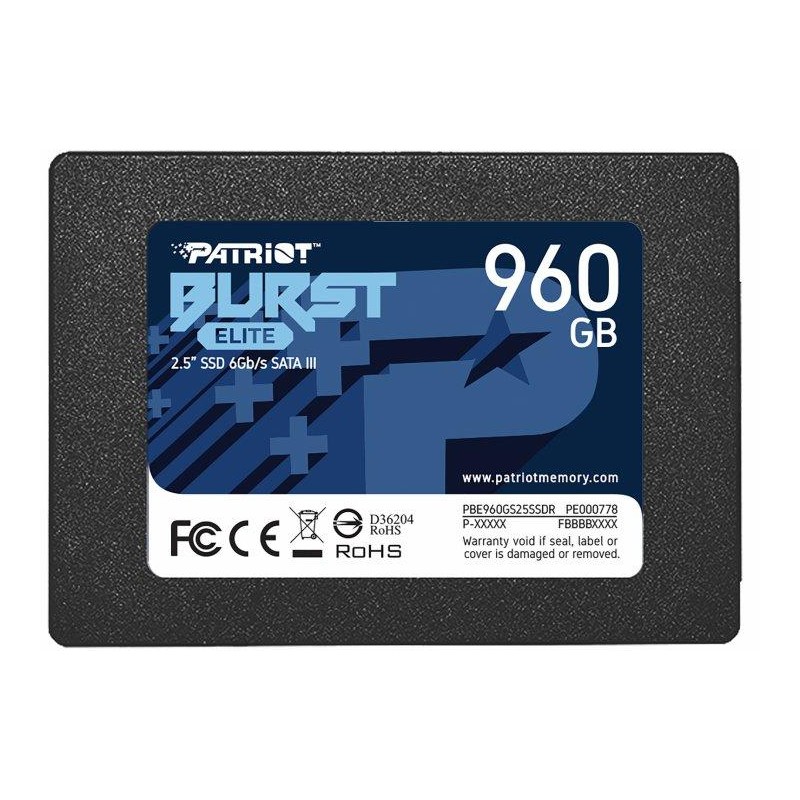 SSD PATRIOT, BURST ELITE, 960 GB, 2.5 inch, S-ATA 3, 3D QLC Nand, R/W: 450/320 MB/s, "PBE960GS25SSDR"